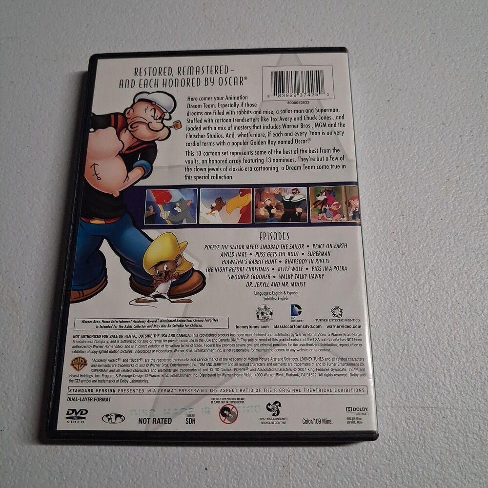 Warner Bros Entertainment Academy Award-Nominated Animation Cinema Favorites DVD - Picture 2 of 3